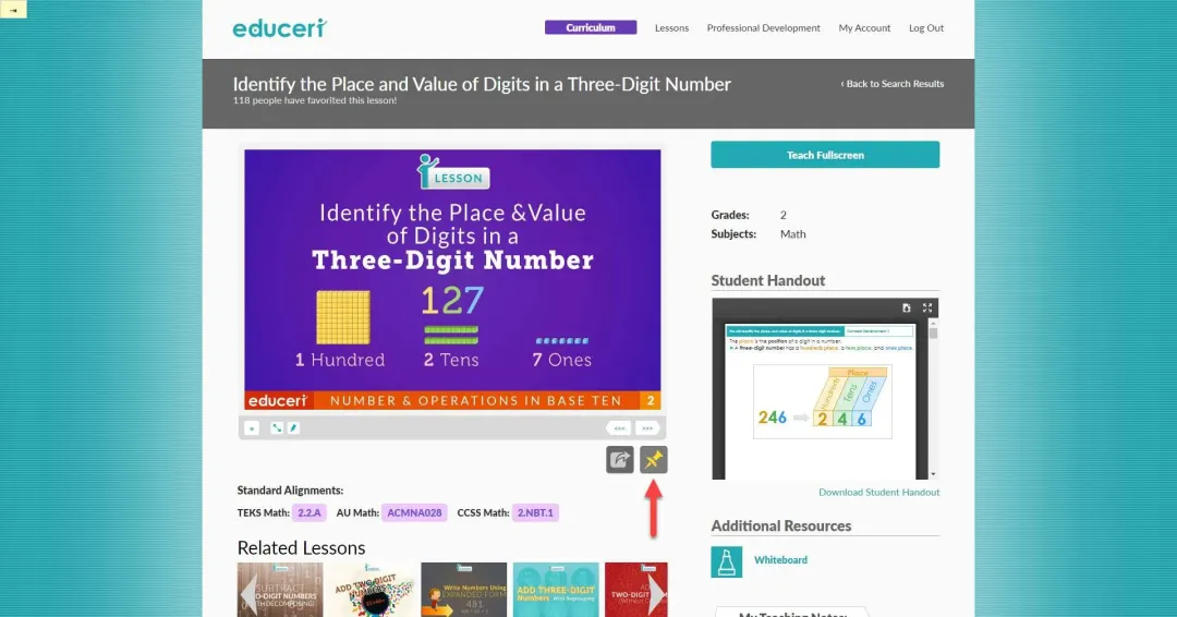 Educeri Lesson Dashboard